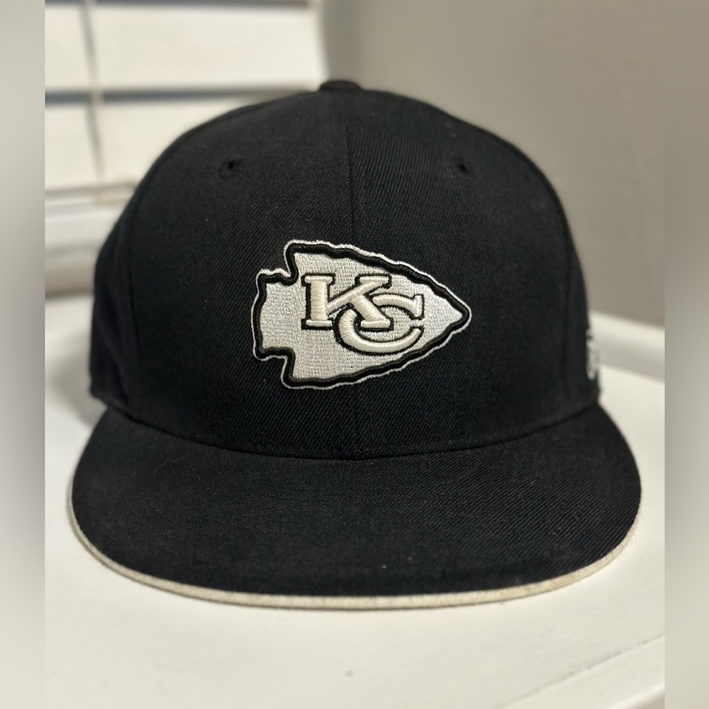 NFL Kansas City Chiefs Fitted Hat Size 7 3/4 Wool Black Super Bowl Reebok NFL